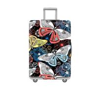 LNXSESN Funda Maleta Cabina Mariposa Amarilla Azul Funda para Maletas Mediana Elástico Fundas Maletas De Viaje Lavable Protector De Equipaje con Cremallera Cubierta De Equipaje para 26-28 Pulgadas