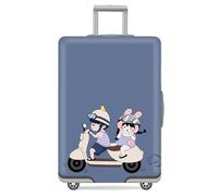 LNXSESN Funda Maleta Cabina Motocicleta Chico Chica Funda para Maletas Mediana Elástico Fundas Maletas De Viaje Lavable Protector De Equipaje con Cremallera Cubierta De Equipaje para 22-25 Pulgadas