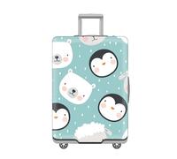 LNXSESN Funda Maleta Cabina Oveja Azul Pingüino Funda para Maletas Elástico Fundas Maletas De Viaje Lavable Protector De Equipaje con Cremallera Cubierta De Equipaje para 19-21 Pulgadas
