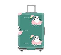 LNXSESN Funda Maleta Cabina Panda Verde Flamenco Funda para Maletas Mediana Elástico Fundas Maletas De Viaje Lavable Protector De Equipaje con Cremallera Cubierta De Equipaje para 26-28 Pulgadas