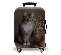 LNXSESN Funda Maleta Cabina Planta Marrón Gris Funda Maleta Grande Elástico Fundas Maletas de Viaje Lavable Protector de Equipaje con Cremallera Fundas para Maletas para 29-32 Pulgadas