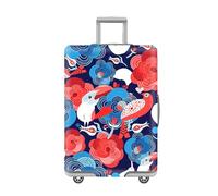 LNXSESN Funda Maleta Cabina Rojo Azul Animal Funda para Maletas Elástico Fundas Maletas De Viaje Lavable Protector De Equipaje con Cremallera Cubierta De Equipaje para 19-21 Pulgadas
