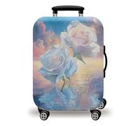 LNXSESN Funda Maleta Cabina Rosa Blanca Amarilla Funda para Maletas de Viaje Elástico Fundas Maletas de Viaje Lavable Protector de Equipaje con Cremallera Fundas para Maleta para 19-21 Pulgadas