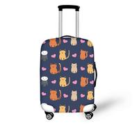 LNXSESN Funda Maleta Cabina Rosa Gato Naranja Funda para Maletas Elástico Fundas Maletas de Viaje Lavable Protector de Equipaje con Cremallera Fundas para Maleta para 22-25 Pulgadas