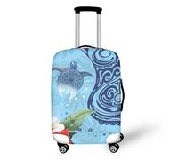 LNXSESN Funda Maleta Mediana Azul Verde Animal Funda para Maletas Elástico Fundas Maletas de Viaje Lavable Protector de Equipaje con Cremallera Fundas para Maletas de Viaje para 26-28 Pulgadas