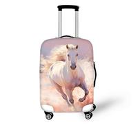 LNXSESN Funda Maleta Mediana Caballo Animal Beige Funda para Maletas Elástico Fundas Maletas de Viaje Lavable Protector de Equipaje con Cremallera Fundas para Maletas de Viaje para 26-28 Pulgadas