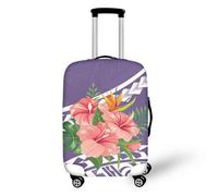LNXSESN Funda Maleta Mediana Flor Púrpura Naranja Funda para Maletas Elástico Fundas Maletas de Viaje Lavable Protector de Equipaje con Cremallera Fundas para Maletas de Viaje para 26-28 Pulgadas