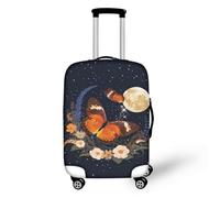 LNXSESN Funda Maleta Mediana Mariposa Luna Flor Funda para Maletas Elástico Fundas Maletas de Viaje Lavable Protector de Equipaje con Cremallera Fundas para Maletas de Viaje para 22-25 Pulgadas