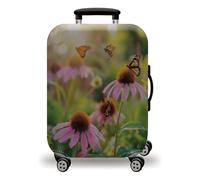 LNXSESN Funda Maleta Mediana Mariposa Verde Rosa Funda para Maletas Elástico Fundas Maletas de Viaje Lavable Protector de Equipaje con Cremallera Fundas para Maletas de Viaje para 22-25 Pulgadas