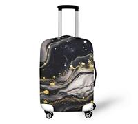 LNXSESN Funda Maleta Mediana Mármol Oro Negro Funda para Maletas Elástico Fundas Maletas de Viaje Lavable Protector de Equipaje con Cremallera Fundas para Maletas de Viaje para 22-25 Pulgadas