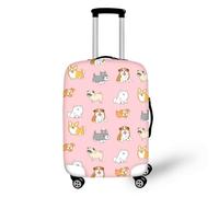 LNXSESN Funda Maleta Mediana Perro Rosa Naranja Funda para Maletas Elástico Fundas Maletas de Viaje Lavable Protector de Equipaje con Cremallera Fundas para Maletas de Viaje para 22-25 Pulgadas