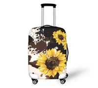 LNXSESN Funda para Maletas Flores Amarillas Marrones Funda Maleta Cabina Elástico Fundas Maletas de Viaje Lavable Protector de Equipaje con Cremallera Fundas para Maletas de Viaje para 19-21 Pulgadas