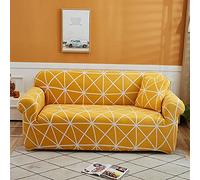 LNXSESN Fundas para Sofa Cuadrícula Amarillo Mostaza Cubre Sofa Spandex Estampadas Fundas Sofa Elasticas Universal Espesasfunda Sillon Verano Modernas Fundas para Sofa Chaise Longue 1 Plaza