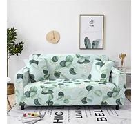 LNXSESN Fundas para Sofa Hojas De Color Verde Menta Fundas Sofa Elasticas Ajustables Funda Sillon Spandex Lavables Desmontables Fundas de Sofa Modernas Universal Cubre Sofas Chaise Longue 4 Plazas