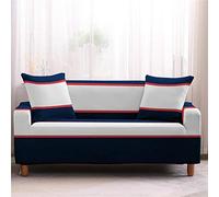 LNXSESN Fundas Sofas 3 y 2 Plazas Ajustables Azul Marino Negro Blanco Fundas para Sofa Elasticas Spandex Fundas Sofa Lavables Desmontables Funda Sillon Modernas Universal Espesas Fundas de Sofa