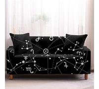 LNXSESN Fundas Sofas 3 y 2 Plazas Ajustables Blanco Negro Fundas para Sofa Ajustables Funda Sillon Spandex Lavables Cubre Sofas Chaise Longue Modernas Funda Sofá Universal Fundas de Sofa Espesas