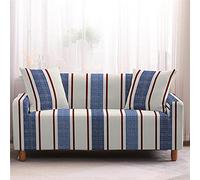 LNXSESN Fundas Sofas 3 y 2 Plazas Ajustables Rayas Azules Rojas Blancas Fundas para Sofa Elasticas Spandex Fundas Sofa Lavables Desmontables Funda Sillon Modernas Universal Espesas Fundas de Sofa