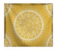 LNXSESN Tapiz Pared Mandala Mostaza Tapices de Pared Poliéster Decoracion Habitacion Tapiz Decoracion Pared Tapestry Sala de Estar Aesthetic Room Decor Toalla de Playa 150x200cm