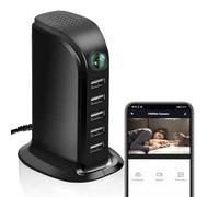 lo.baby.ve Detector de cámara Oculta con Cargador, cámara portátil de Seguridad WiFi 1080P, Mini cámara de niñera con Bucle de Trabajo para vigilancia Interior, sin Audio de hasta 128 GB Tarjeta SD