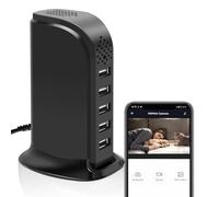 lo.baby.ve Detector de cámara Oculta con Cargador, cámara portátil de Seguridad WiFi 1080P, Mini cámara de niñera con Bucle de Trabajo para vigilancia Interior, sin Audio de hasta 128 GB Tarjeta SD