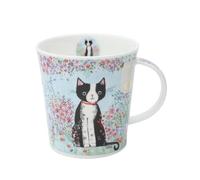 LO-BELA-XX Bella - Taza de porcelana de hueso fino de gato blanco y negro (0,32 L)