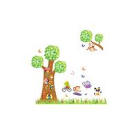 LO+DEMODA Happy House Mini Trees Vinilo Decorativo, PVC, Multicolor, 60x90x0.1 cm