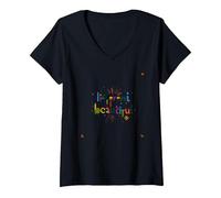 Lo Diferente es Hermoso: celebración Colorida de la Diversidad Camiseta Cuello V, Mujer, Negro, XL