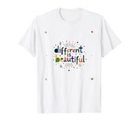 Lo Diferente es Hermoso: celebración Colorida de la Diversidad Camiseta, Hombre, Blanco, 5XL