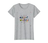 Lo Diferente es Hermoso: celebración Colorida de la Diversidad Camiseta, Mujer, Gris Jaspeado, XS