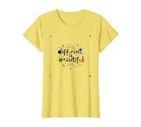 Lo Diferente es Hermoso: celebración Colorida de la Diversidad Camiseta, Mujer, Limón, L