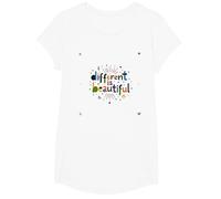 Lo Diferente es Hermoso: celebración Colorida de la Diversidad Camiseta, Niñas, Blanco, XS