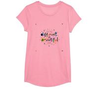 Lo Diferente es Hermoso: celebración Colorida de la Diversidad Camiseta, Niñas, Rosado, XS