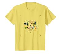 Lo Diferente es Hermoso: celebración Colorida de la Diversidad Camiseta, Niños, Limón, 4 años