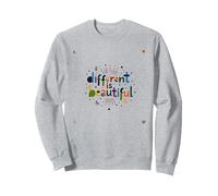 Lo Diferente es Hermoso: celebración Colorida de la Diversidad Sudadera, Unisex para Adultos, Gris Jaspeado, L