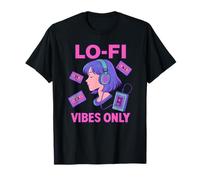 Lo-Fi Vibes Only Anime Pixel Cassette Estética Camiseta