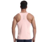Lo.gas Camiseta de ciclismo sin mangas para hombre, capa base ligera y transpirable con bolsillo trasero, chaleco deportivo, Rosado, XX-Large