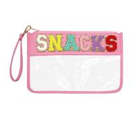 LO Lord LO Bolsa transparente con cremallera y letras con purpurina, bolsas de maquillaje transparentes para viajes, pequeñas bolsas de aperitivos, bolsa de cosméticos preparados para mujeres, Snacks