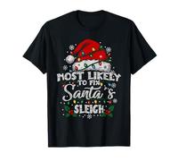Lo más Probable es Arreglar Santa Sleigh Matching Family Christmas Camiseta