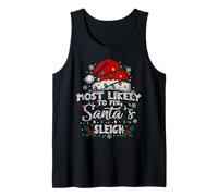 Lo más Probable es Arreglar Santa Sleigh Matching Family Christmas Camiseta sin Mangas
