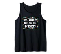 Lo más Probable es Comer Todos los postres - Luces de Navidad Divertidas Camiseta sin Mangas