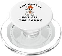 Lo más Probable es Halloween, Come Todos los Dulces, Lindo Fantasma PopSockets PopGrip para MagSafe
