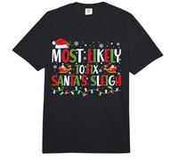 Lo más Probable es Que arregle la Coincidencia Familiar navideña de Trineo de Papá Noel Comfort Colors Adult Heavyweight T-Shirt