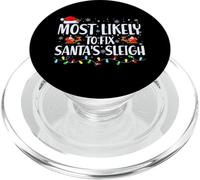 Lo más Probable es Que arregle la Coincidencia Familiar navideña de Trineo de Papá Noel PopSockets PopGrip para MagSafe