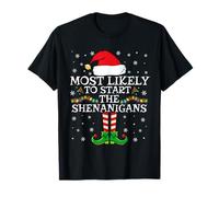 Lo más Probable es Que comience la Navidad de la Familia de Elfos de Shenanigans Camiseta