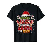 Lo más Probable es Que le ofrezca a Santa una Cerveza Divertida para Beber Navidad Camiseta gráfica económica, Hombre, Negro, L