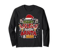 Lo más Probable es Que le ofrezca a Santa una Cerveza Divertida para Beber Navidad Manga Larga