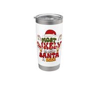 Lo más probable es que le ofrezca a Santa una cerveza divertida para beber Navidad Vaso térmico de acero inoxidable de doble pared