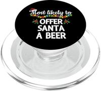 Lo más Probable es Que le ofrezca a Santa una Cerveza Familiar a Juego de Navidad PopSockets PopGrip para MagSafe