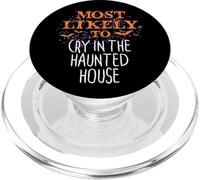 Lo más probable es que llore en Halloween en The Haunted House Matching PopSockets PopGrip para MagSafe