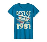 Lo Mejor De 1981, Casete De Audio, 45 Cumpleaños, 45 Años Camiseta, Mujer, Zafiro, XXL